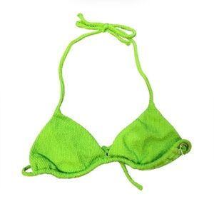 NWT Show Me Your Mumu Tahiti Triangle Top Neon Green Scrunch Size Medium